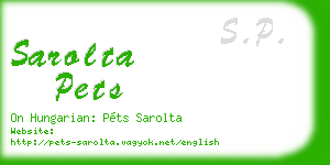 sarolta pets business card