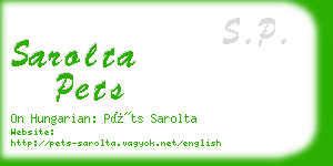 sarolta pets business card